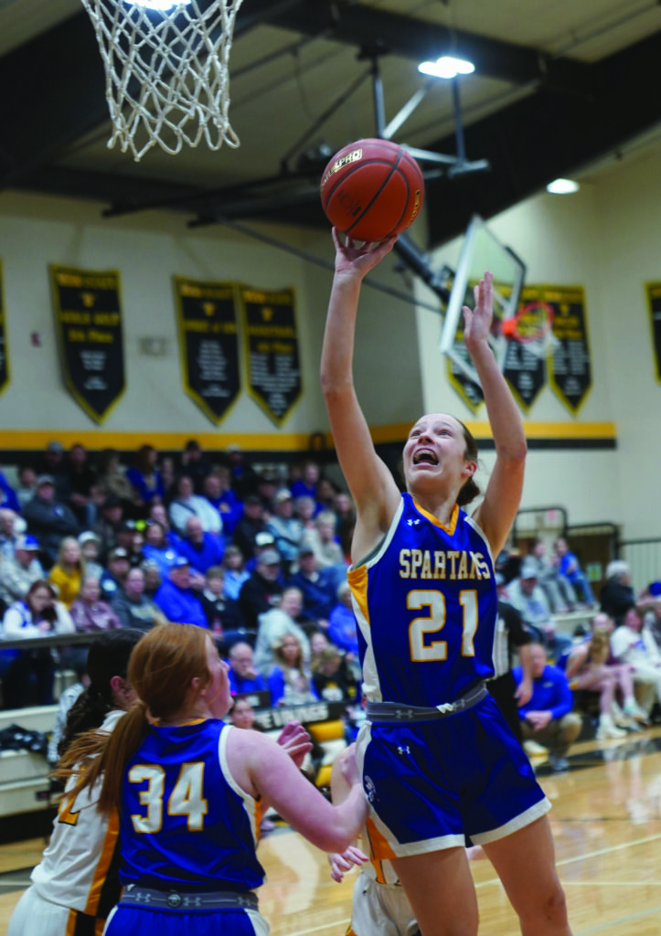 Mike Carroll/Plainsman
Aunnika Heumiller of Wessington Springs puts up a short jumper during a game against James Valley Christian on Friday at the JVC gym. Wessington Springs recorded a 54-27 win.