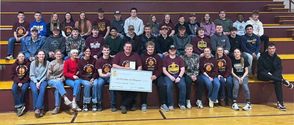Dave VanderWal, De Smet, pictured with De Smet FFA members.
