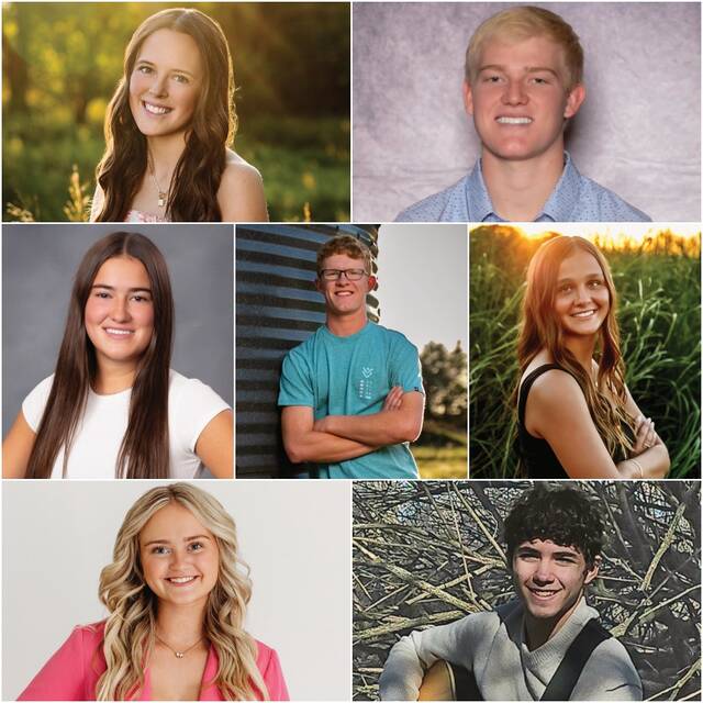 Courtesy photos Top to bottom, left to right: Hope Baysinger, Bryce Larson, Remie Roduner, Luke Larson, Hailey Rogers, Jaylyn Grassel, Corey Roberts.