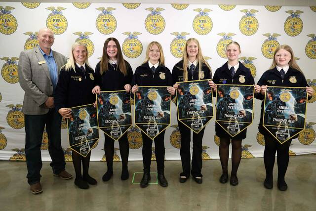 Animal Systems Division 4 photo L-R: Khloie Klinkhammer, Suttyn Klinkhammer, Addy Ihnen, RaeAnna Knock, Stella Oyen, Adeline Miles
Photo courtesy SD FFA