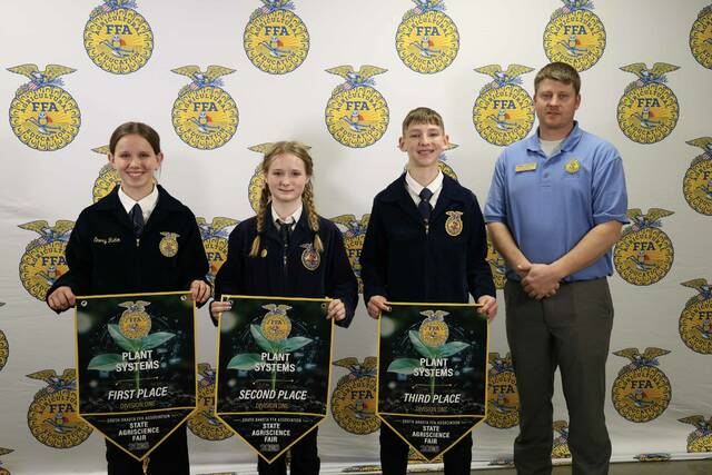 Plant Systems Division 1 photo from L-R: Emery Rahm, Charlotte Koch, Eastyn Traupe
Photo courtesy SD FFA